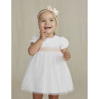 Baby Girls White & Pink Tulle Dress Set, 1, hi-res