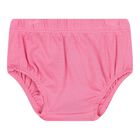 طقم فستان بنات بالشعار باللون الوردى, 3, hi-res