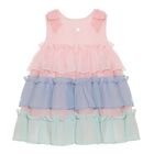 Baby Girls Pink & Blue Chiffon Ruffle Dress, 1, hi-res