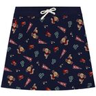 Girls Navy Blue Logo Skirt, 1, hi-res