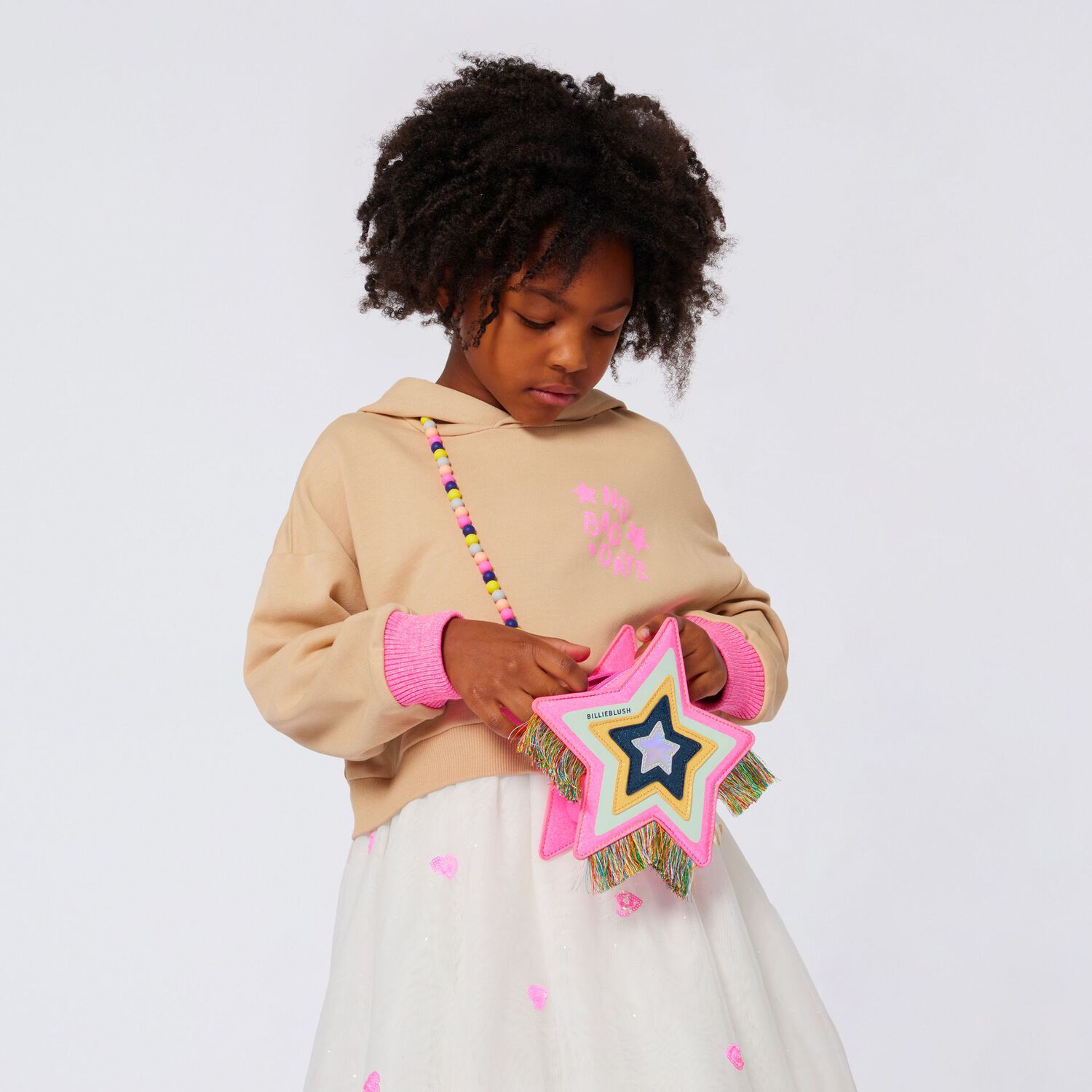 حقيبة بطبعة نجمة بالون الوردي للبنات, 1, hi-res