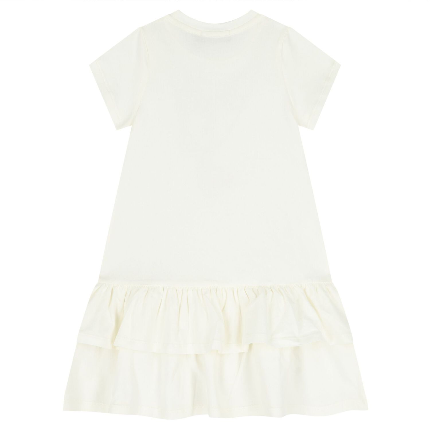 Girls Ivory Necklace Logo Dress, 1, hi-res