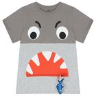 Boys Grey Shark T-Shirt, 1, hi-res