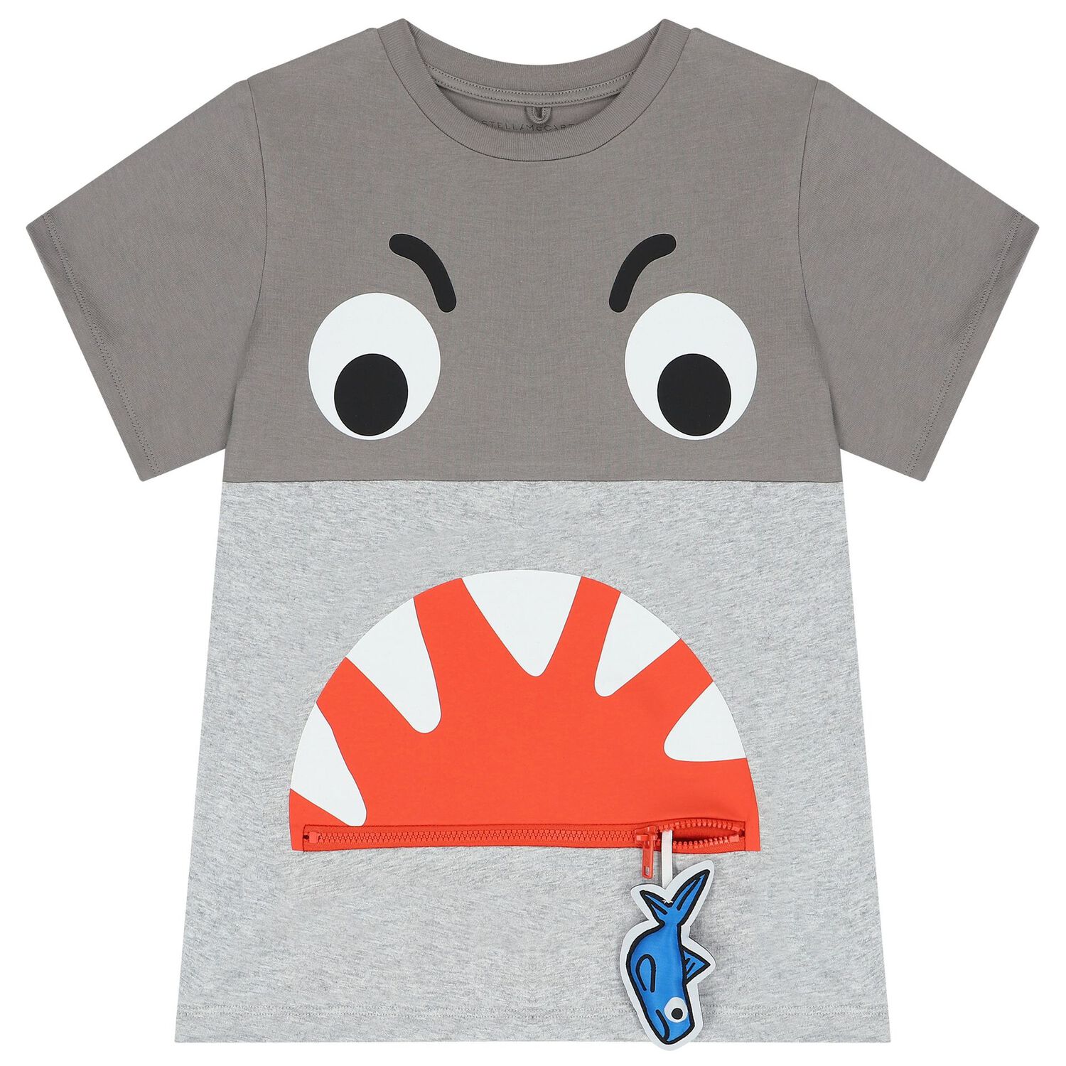 Boys Grey Shark T-Shirt, 1, hi-res