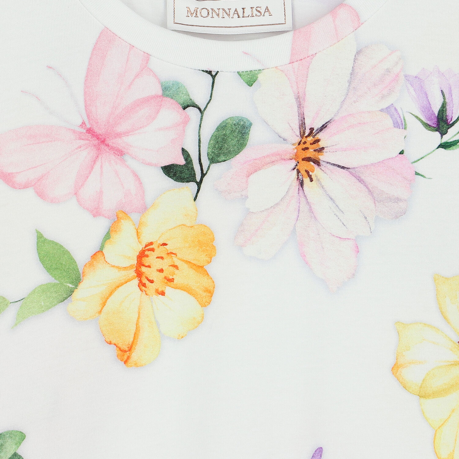 فستان بنات بطبعة الزهور باللون الابيض, 1, hi-res