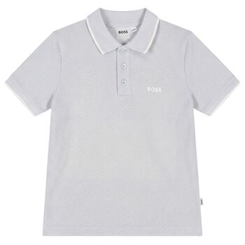 Boys Mini Me Blue Logo Polo Shirt