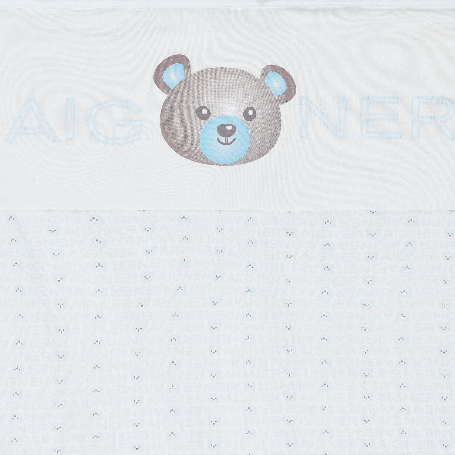 Baby Boys White & Blue Teddy Bear Blanket, 3, hi-res