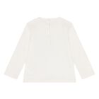 Younger Girls Ivory Embellished Long Sleeve Top, 1, hi-res