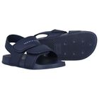 Boys Navy Blue Logo Sandals, 1, hi-res