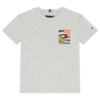 Boys Grey Logo T-Shirt