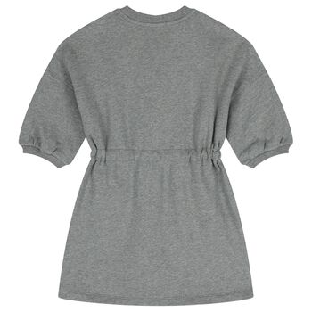 Girls Grey Logo Sweatshirt Dress