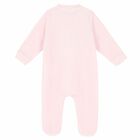 Baby Girls Pink Velour Babygrow, 3, hi-res