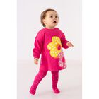 Girls Pink Flower Dress Set, 1, hi-res