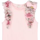 Girls Pink Ruffled Tulle Top, 2, hi-res