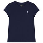 Girls Navy, Pink & White Logo T-Shirts ( 3-Pack ), 1, hi-res