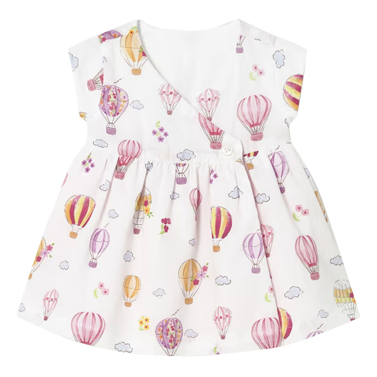 Baby Girls White & Pink Reversible Dress, 1, hi-res