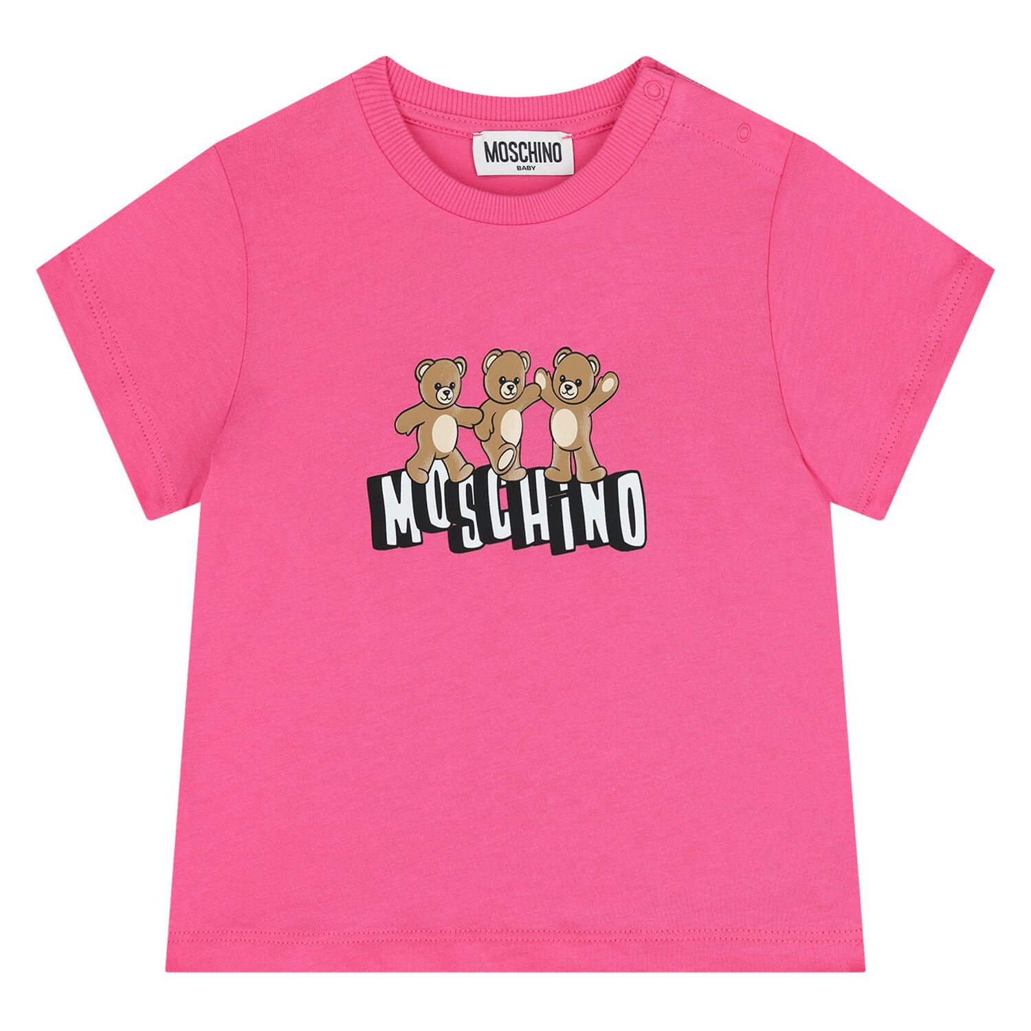 Younger Girls Pink & White Teddy Bear Shorts Set, 5, hi-res