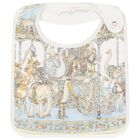 Baby Boys Ivory & Blue Carousel Carr&eacute; Swaddle & Bib Gift Set, 1, hi-res