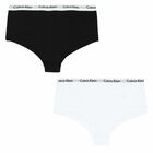 Girls Black & White Knickers (2 Pack), 1, hi-res