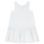 Girls White Floral Bag Dress, 1, hi-res