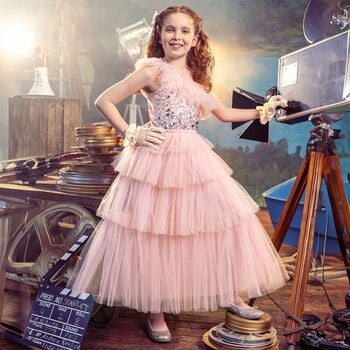 Girls Pink Embellished Tutu Dress