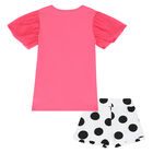 Girls Pink & White Headphone Shorts Set, 1, hi-res