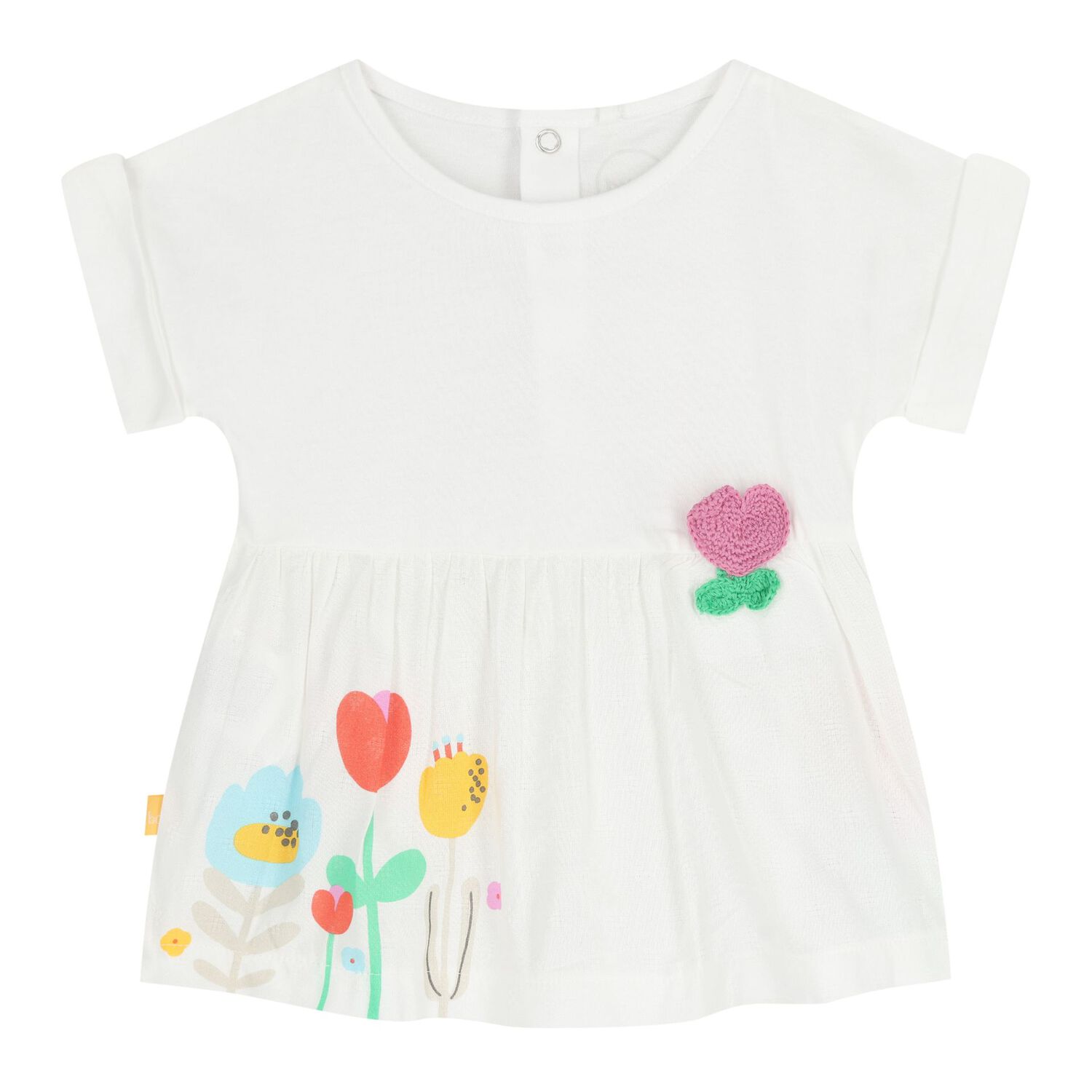 طقم ليجنز مزهر للبنات الصغيرات باللون الأبيض, 1, hi-res