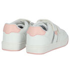 Girls White Logo Trainers, 1, hi-res
