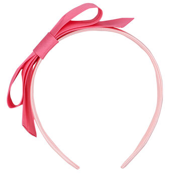 Girls Pink Bow Hairband