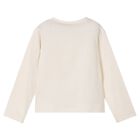 Girls Ivory Flower Long Sleeve Top, 1, hi-res