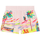 Girls Pink Cotton ShortsÂ , 1, hi-res