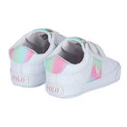 Baby Girls White Logo Pre Walker Shoes, 1, hi-res