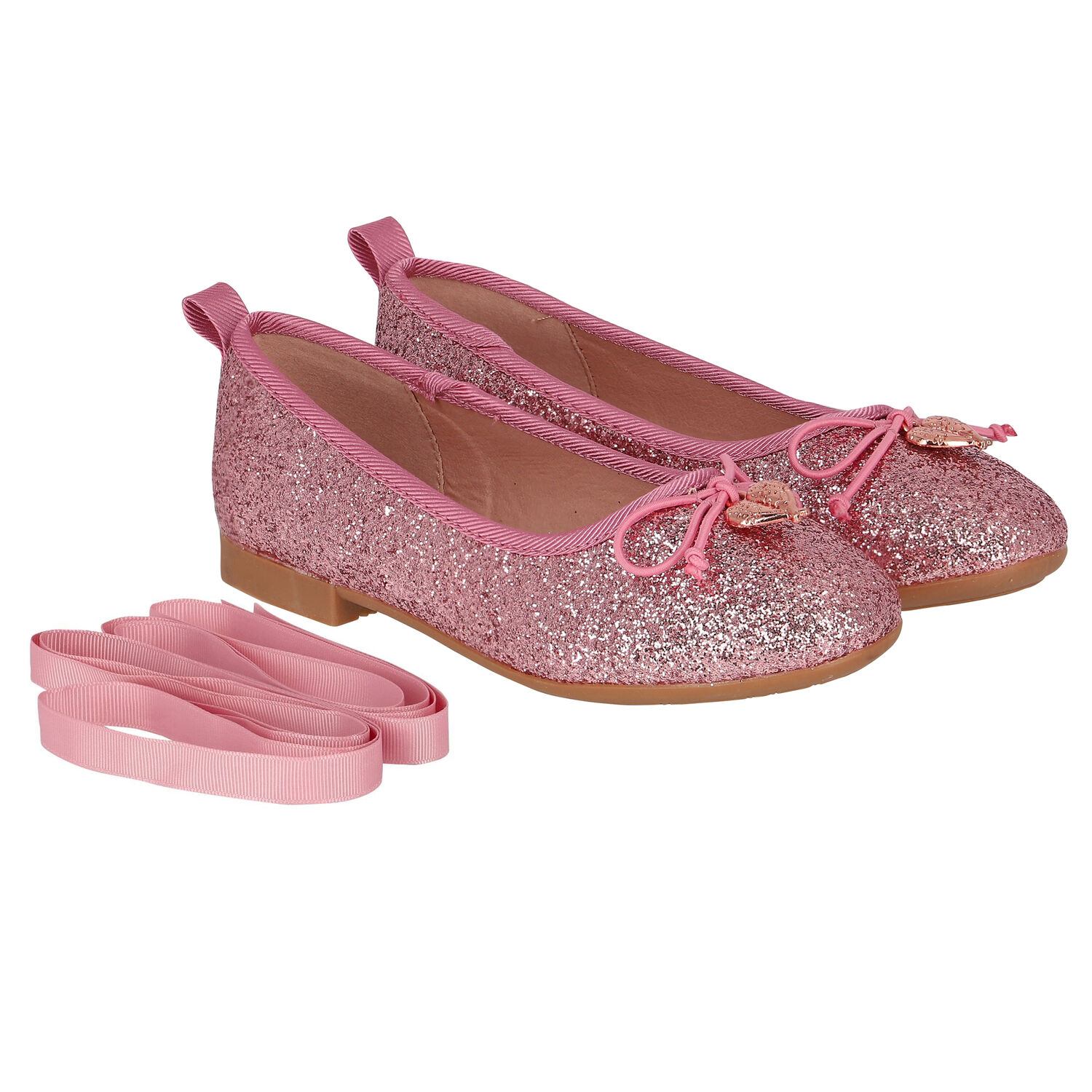 Girls Pink Glitter Shoes, 3, hi-res image number null