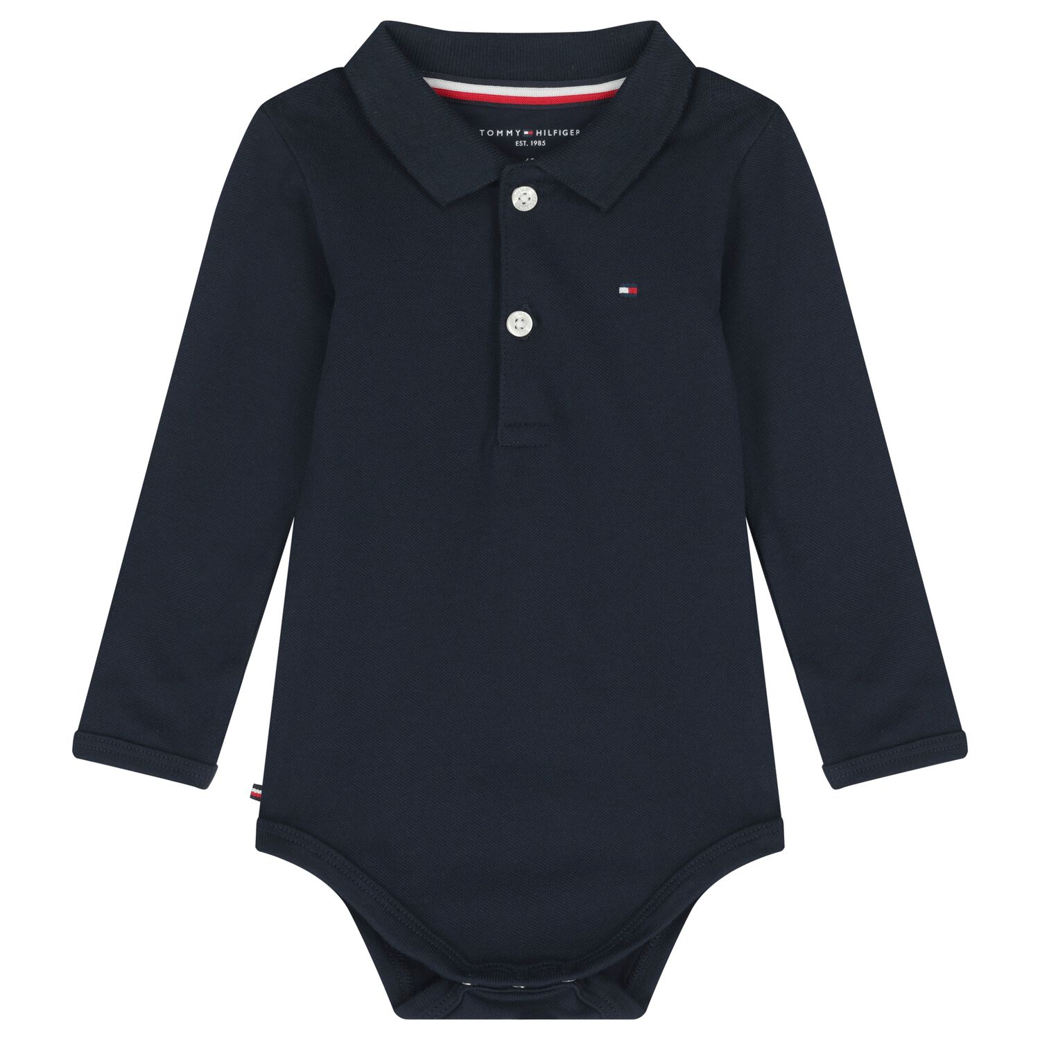 Baby Boys Navy Blue Logo Bodysuit, 1, hi-res