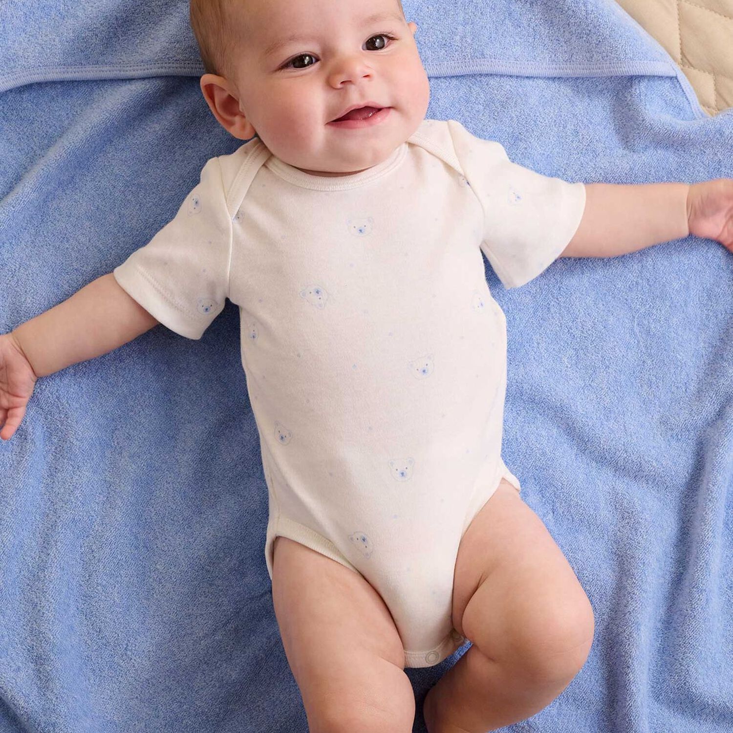 Baby Boys White & Blue Bodysuits ( 2-Pack ), 1, hi-res image number null