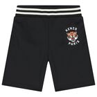 Boys Black Tiger Logo Shorts, 1, hi-res
