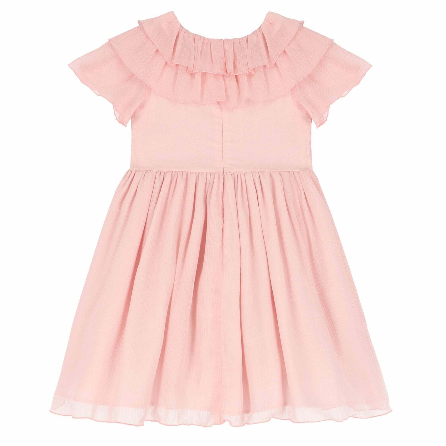 Girls Pink Chiffon Dress, 1, hi-res