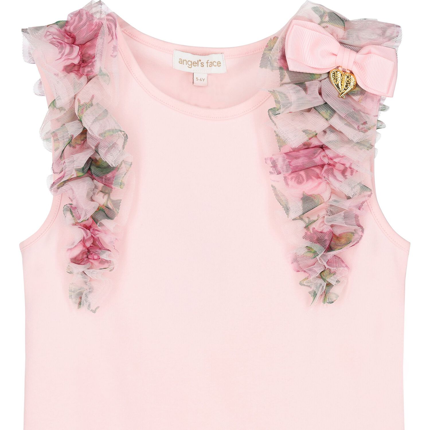 Girls Pink Ruffled Tulle Top, 2, hi-res image number null