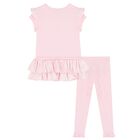 Girls Pink Embellished Leggings Set, 1, hi-res