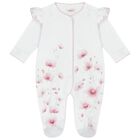 Baby Girls White & Pink Floral Babygrow Set, 1, hi-res