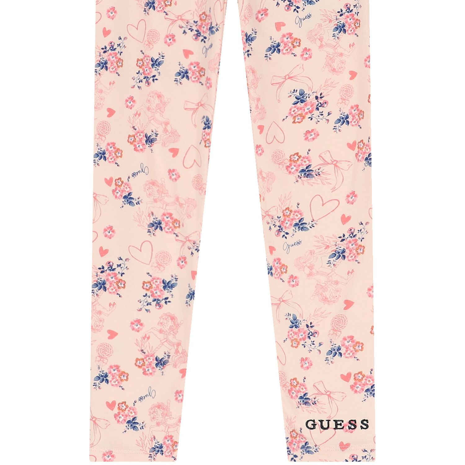 طقم ليغينز بالزهور باللون الوردى, 1, hi-res