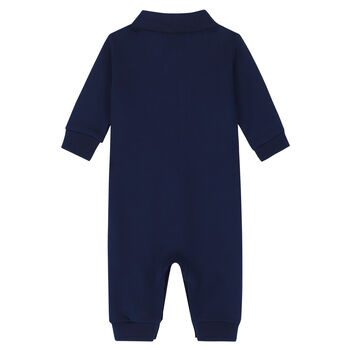 Baby Boys Navy Logo Romper