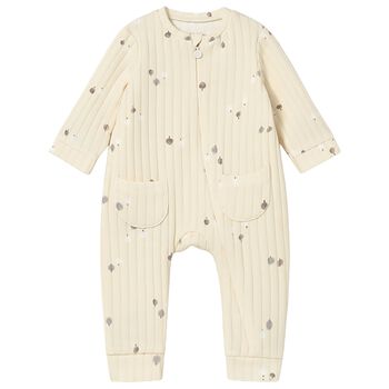 Beige Ribbed Babygrow