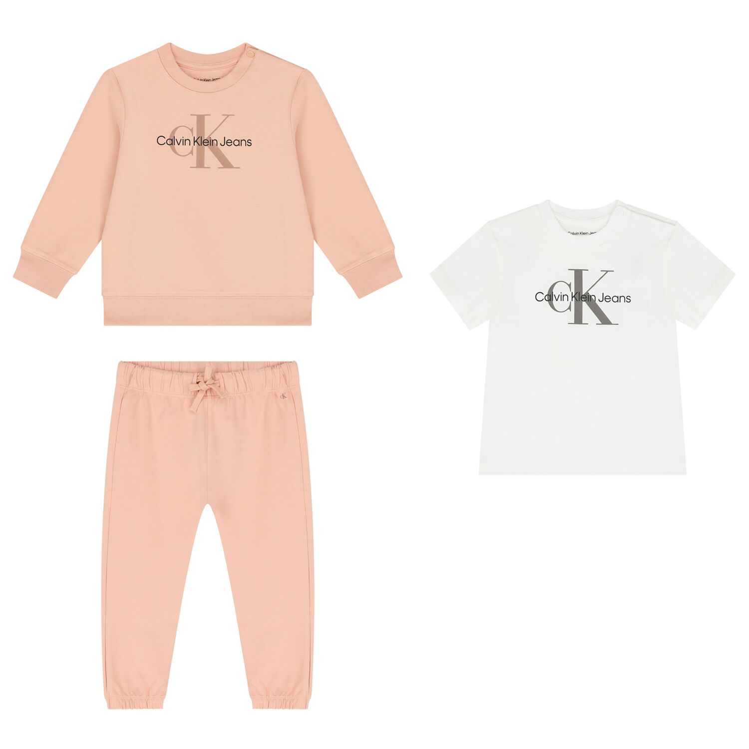 Younger Girls Pink & White 3-Piece Tracksuit Gift Set, 5, hi-res image number null