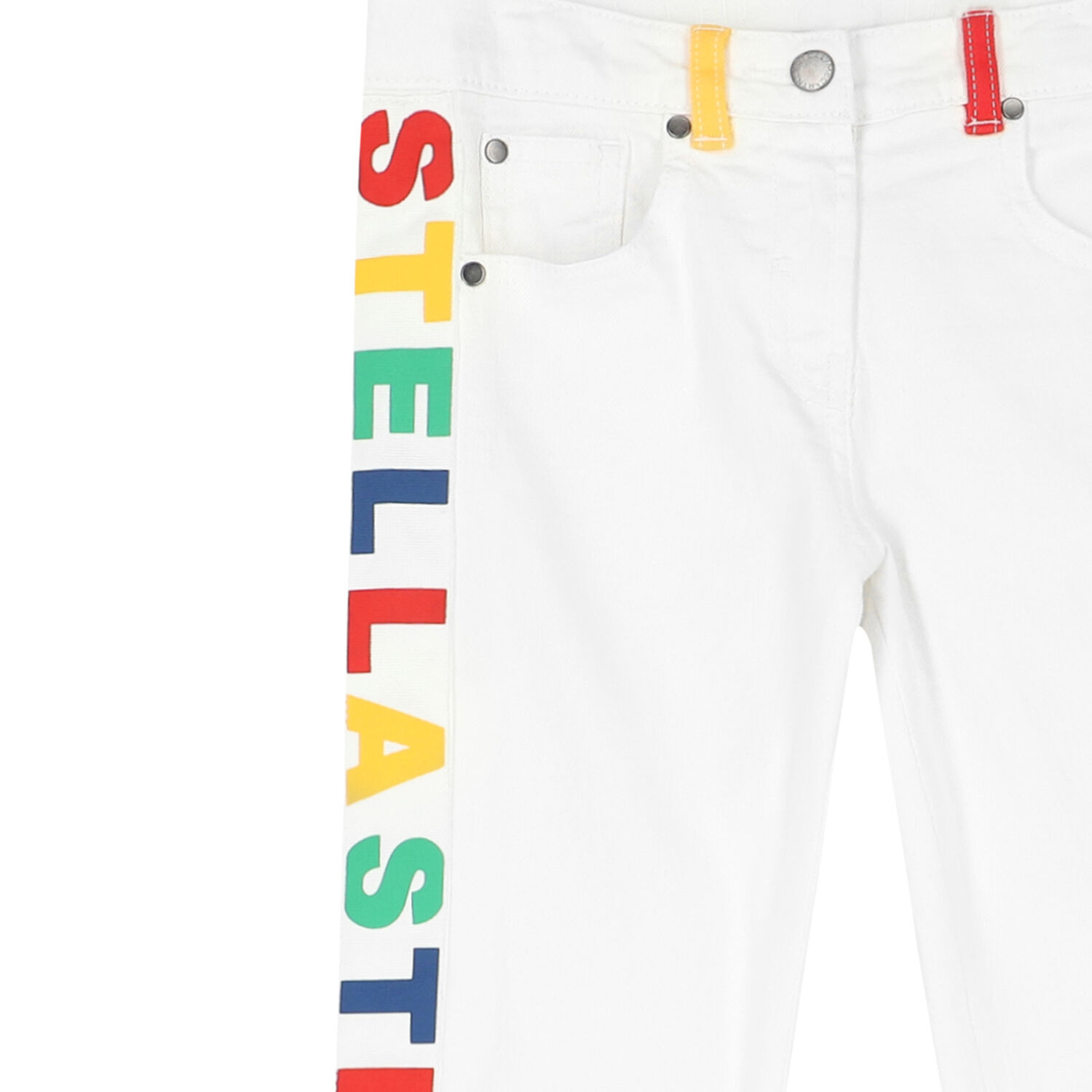 Girls White Logo Jeans, 1, hi-res image number null