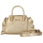 Girls Gold Ruffled Handbag, 1, hi-res