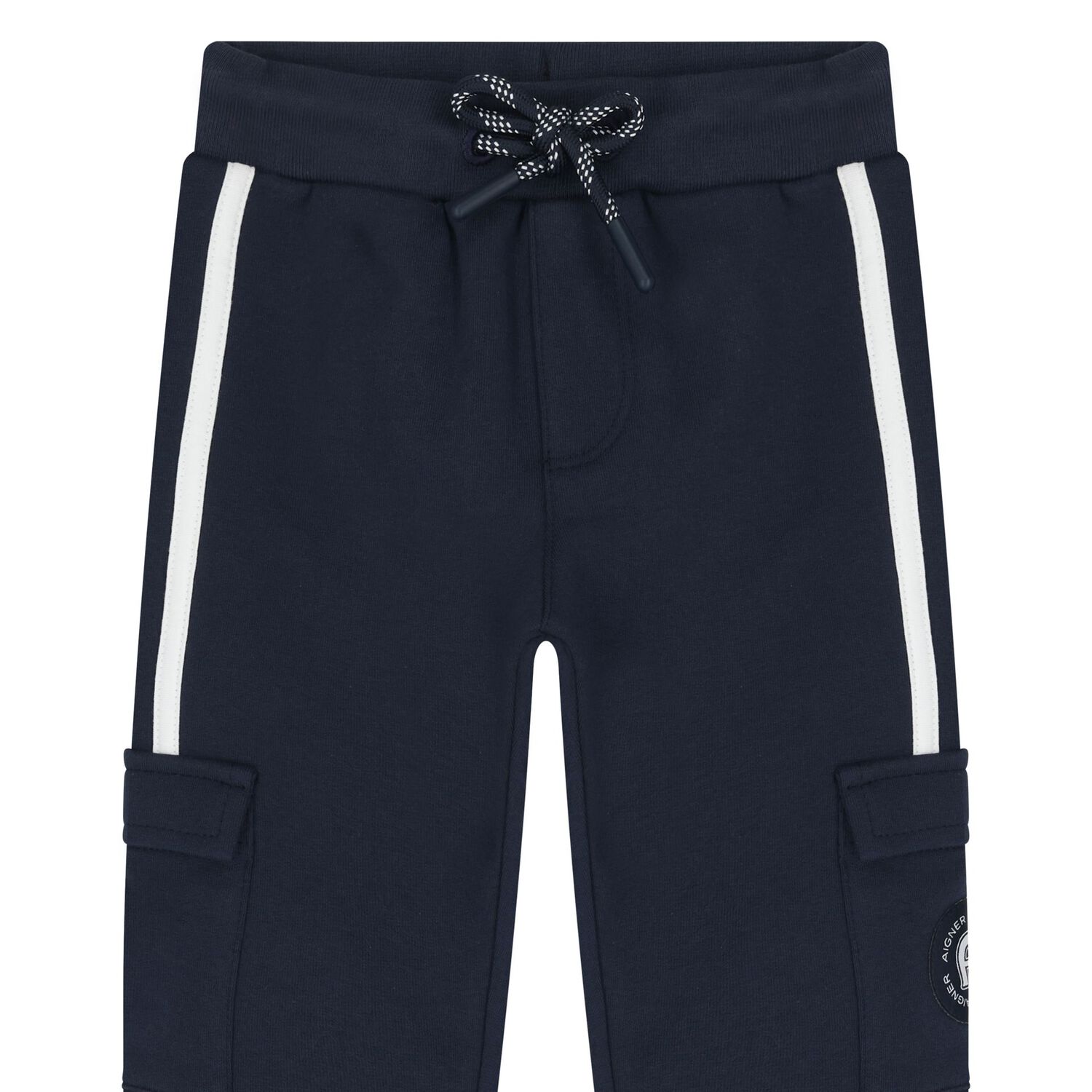 Younger Boys Navy Blue Logo Joggers, 1, hi-res