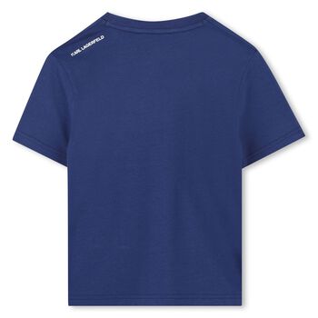 Boys Blue Ikonik Karl Logo T-Shirt