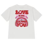 تيشيرت بنات بالشعار باللون الابيض , 1, hi-res