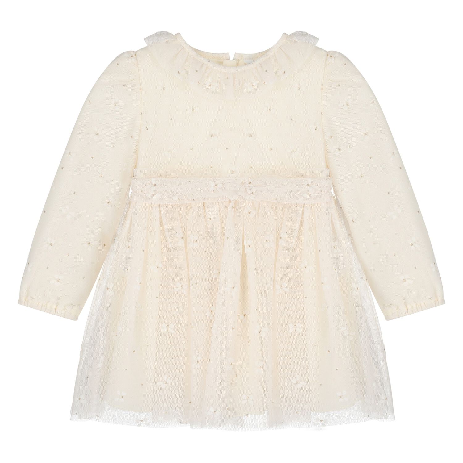 Younger Girls Ivory Tulle Dress, 2, hi-res